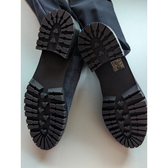 NIB Stuart Weitzman 5050 City Over-the-Knee Boots Size 5 Nice Blue Suede - Picture 9 of 13